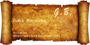 Gabl Borsika névjegykártya